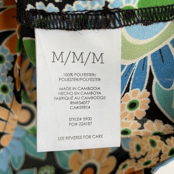 Cabi Women’s Front Button Floral Peplum Blouse Multicolored M - Picture 6 of 7